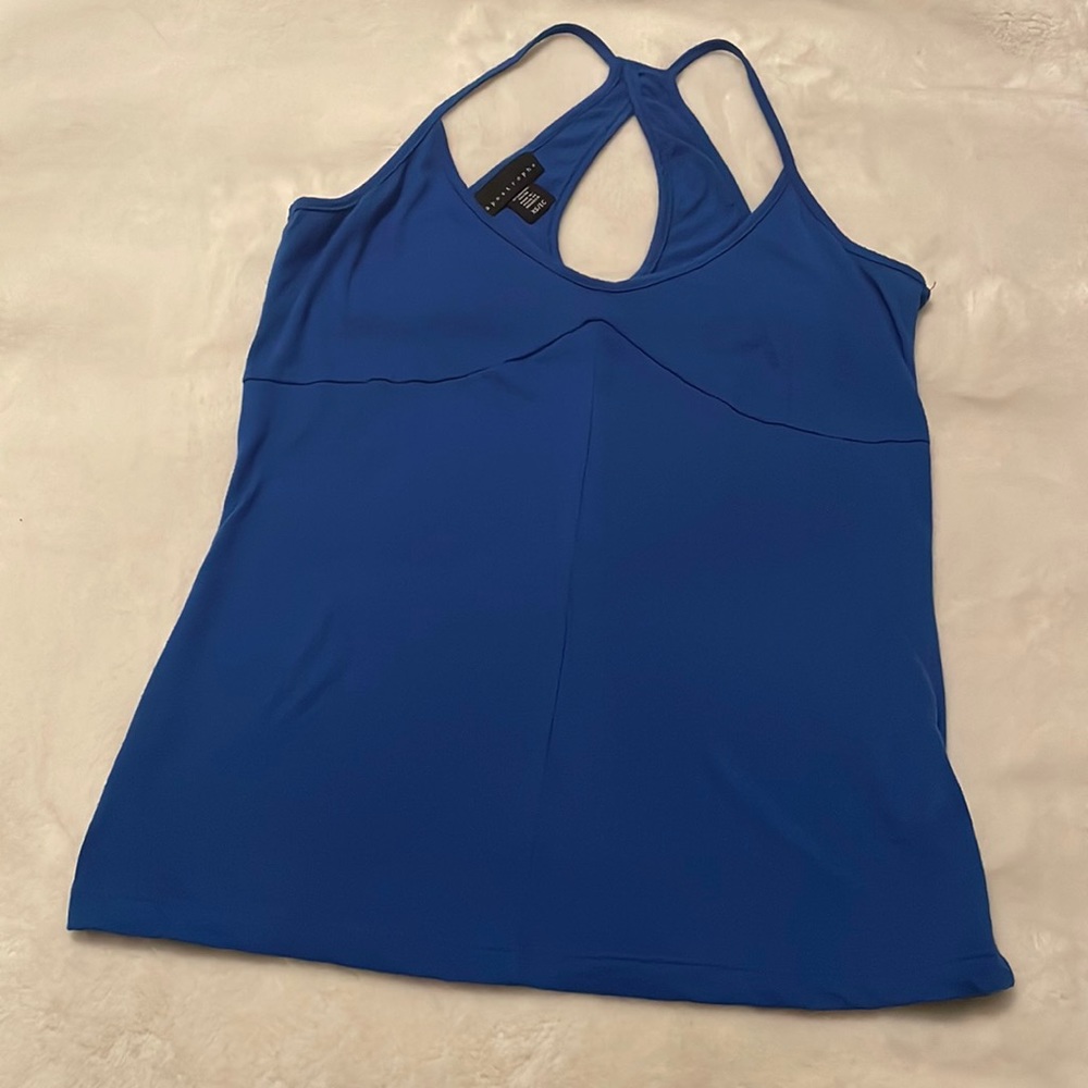 Apostrophe Blue Racer Back Tank Top size XS